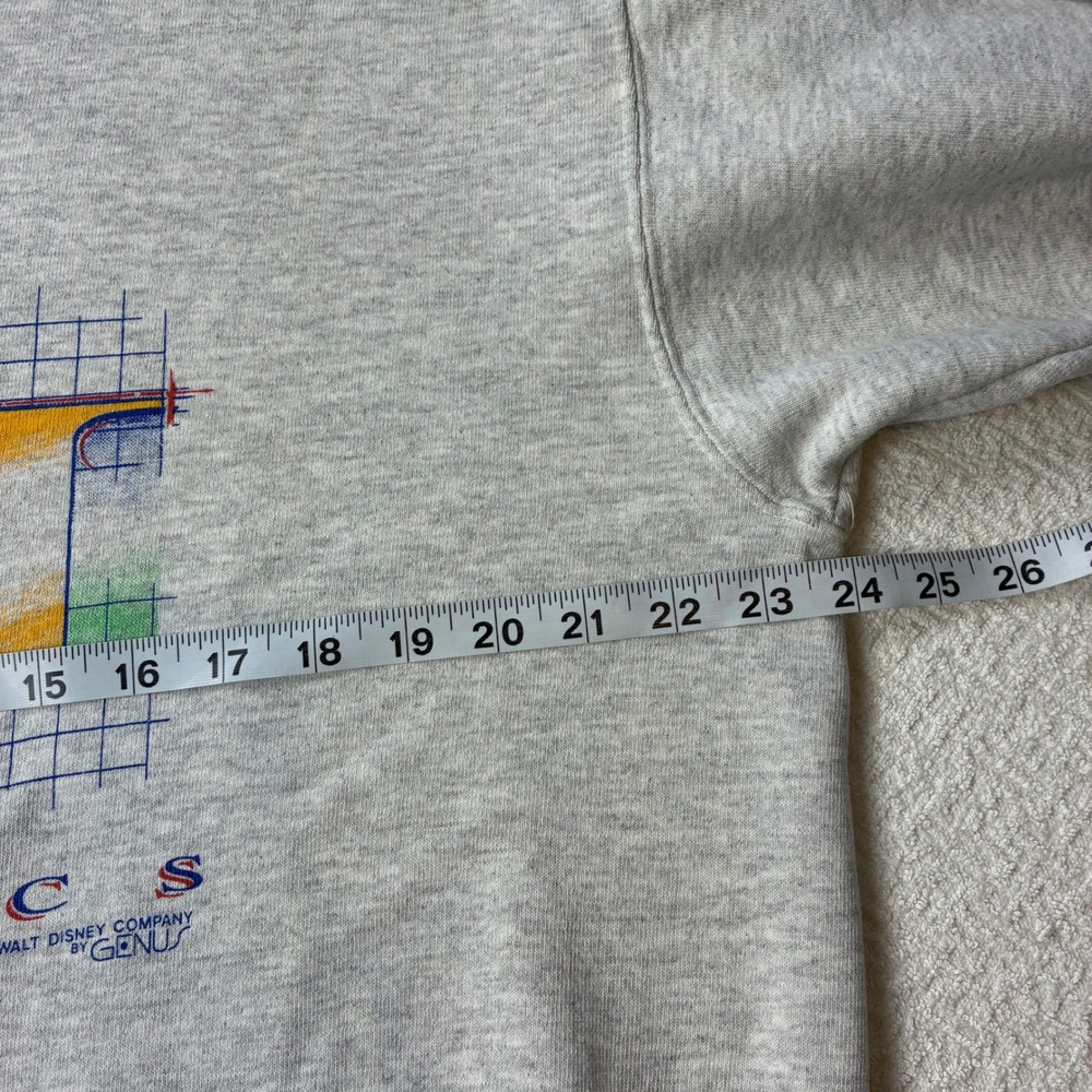 VTG 90s Rare Genus Mickey Mouse Classics Sweatshirt Gray Made in USA Lg Disney - Picture 5 of 9